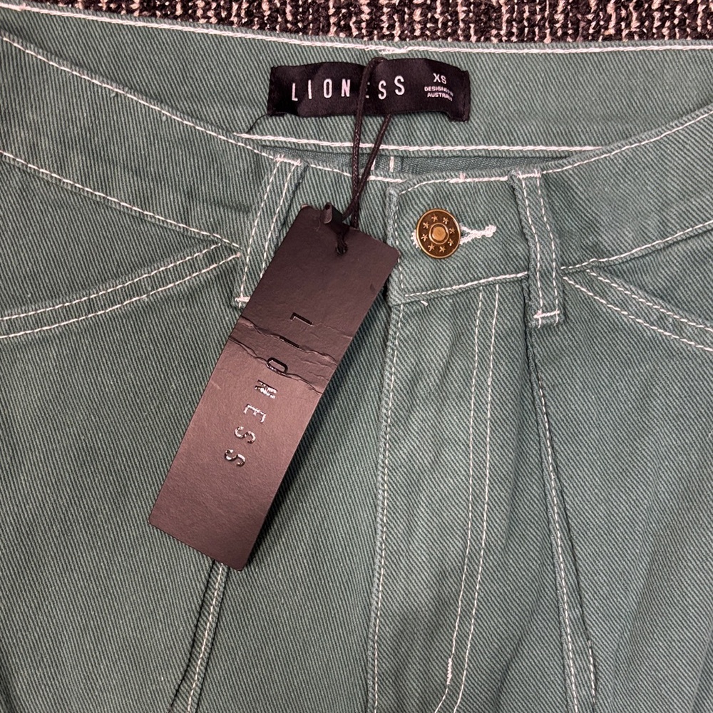 Lioness Teal Wide-Leg Carpenter Pants - Picture 2 of 4